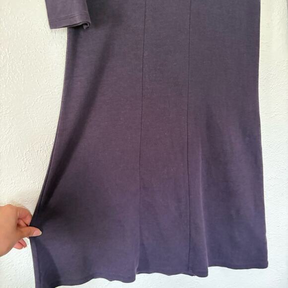 Horny Toad Rosalinda plum purple 3/4 length sleeve v neck tencel mini dress XS - Picture 4 of 8